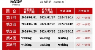 【武漢日語培訓】2024年JLCT日語能力考試時間匯總